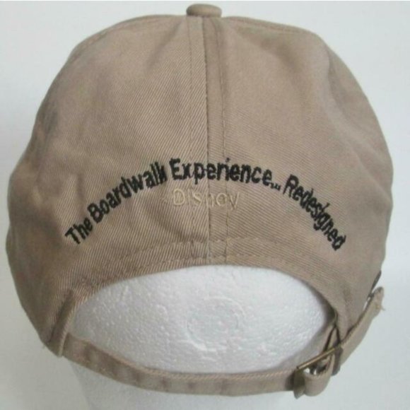 Vintage Disney Boardwalk Cap Beige Embroidered Hat Buckle Back 1990s main image 7